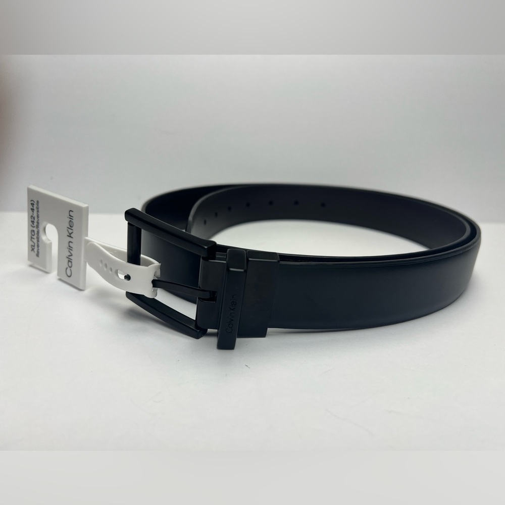 Calvin Klein Black Brown Reversible Belt Men Sz XL  42-44 Synthetic Leather